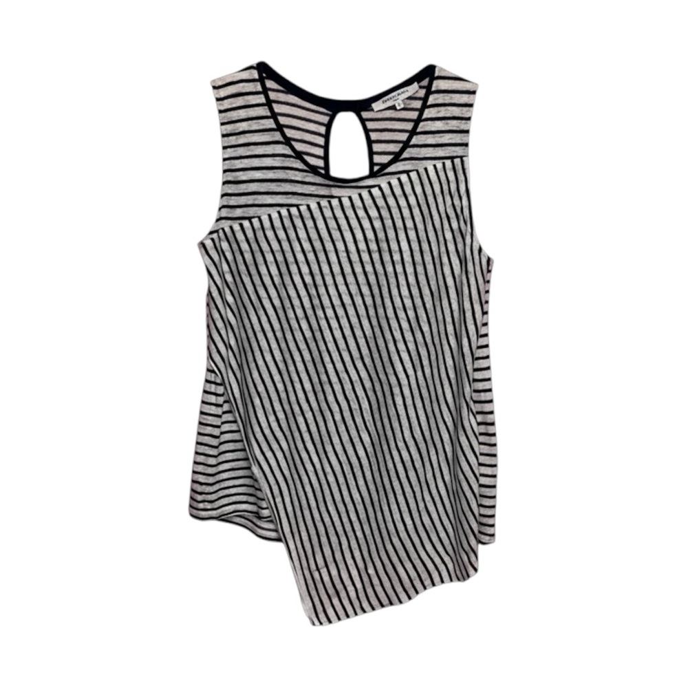 Gerard Darel Top Women’s Size XS Black White Striped Sleeveless Linen
